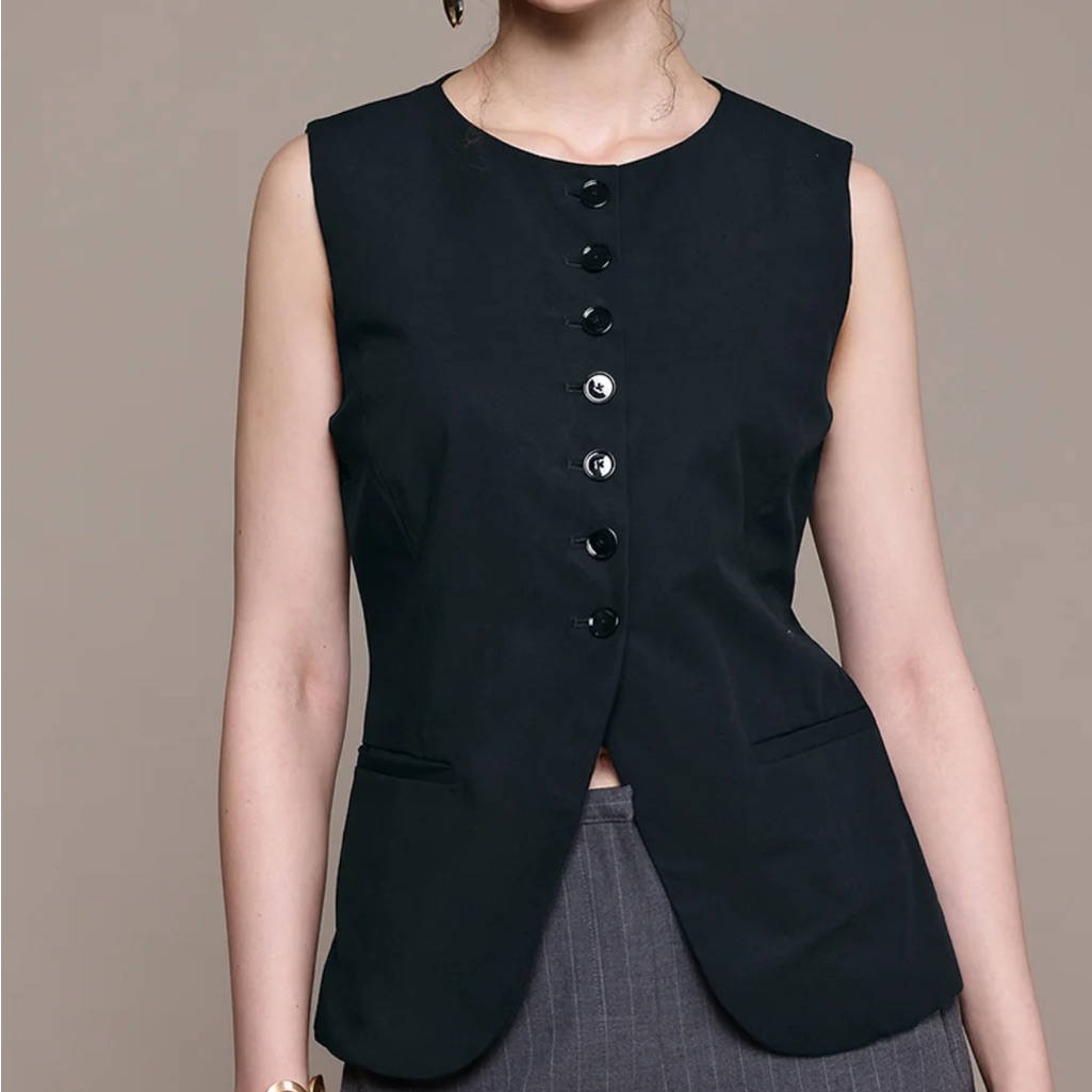 Mango Brand New Limited Edition Solid Smart Casual Waiscoat